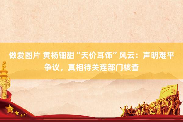 做爱图片 黄杨钿甜“天价耳饰”风云：声明难平争议，真相待关连部门核查