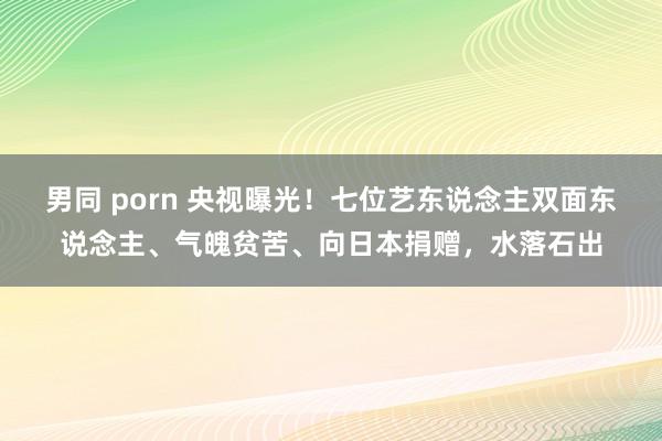 男同 porn 央视曝光！七位艺东说念主双面东说念主、气魄贫苦、向日本捐赠，水落石出