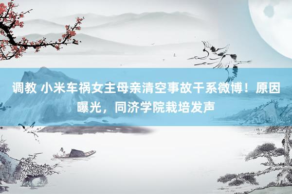 调教 小米车祸女主母亲清空事故干系微博！原因曝光，同济学院栽培发声