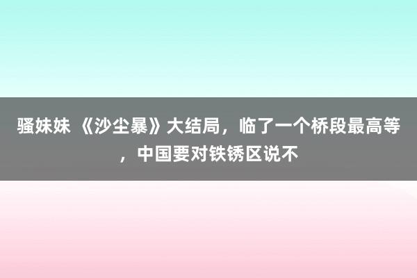 骚妹妹 《沙尘暴》大结局，临了一个桥段最高等，中国要对铁锈区说不
