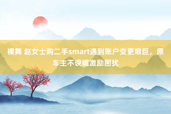 裸舞 赵女士购二手smart遇到账户变更艰巨，原车主不谀媚激励困扰