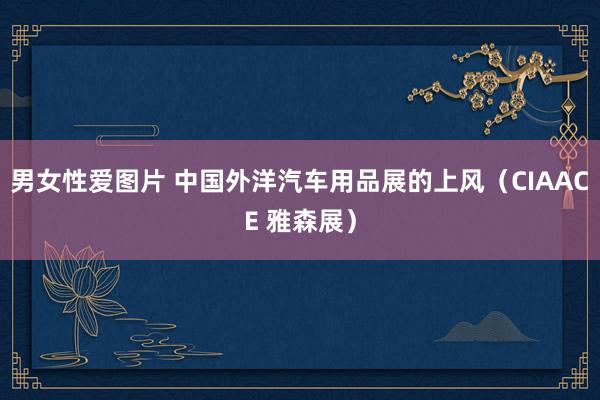 男女性爱图片 中国外洋汽车用品展的上风（CIAACE 雅森展）