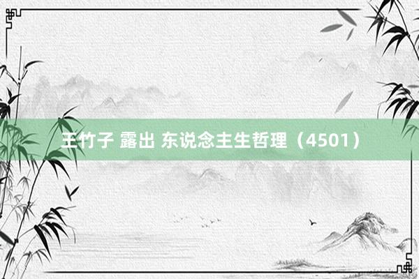 王竹子 露出 东说念主生哲理（4501）