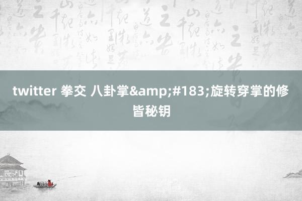 twitter 拳交 八卦掌&#183;旋转穿掌的修皆秘钥