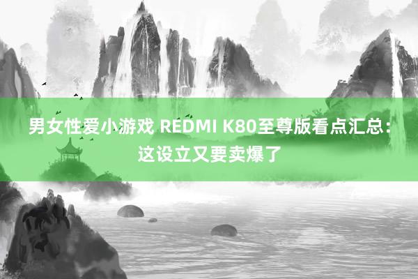 男女性爱小游戏 REDMI K80至尊版看点汇总：这设立又要卖爆了