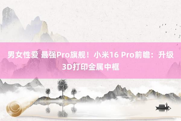 男女性爱 最强Pro旗舰！小米16 Pro前瞻：升级3D打印金属中框