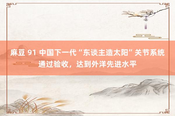麻豆 91 中国下一代“东谈主造太阳”关节系统通过验收，达到外洋先进水平