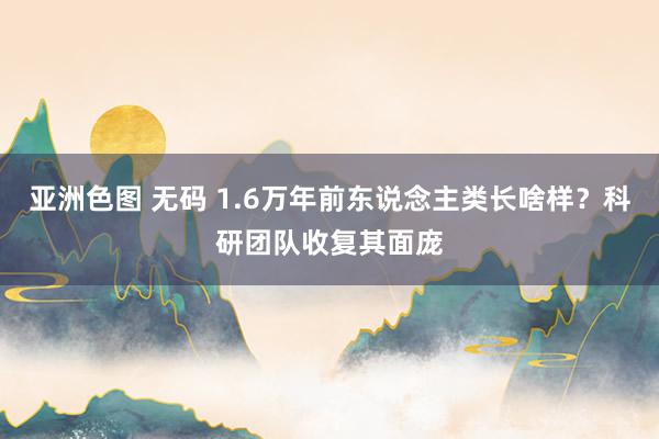 亚洲色图 无码 1.6万年前东说念主类长啥样？科研团队收复其面庞