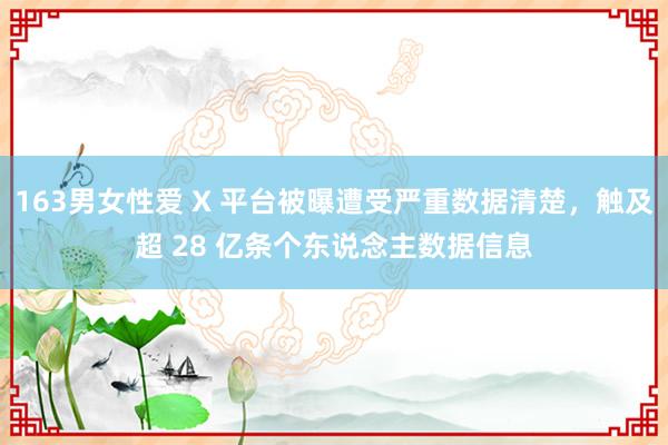 163男女性爱 X 平台被曝遭受严重数据清楚，触及超 28 亿条个东说念主数据信息